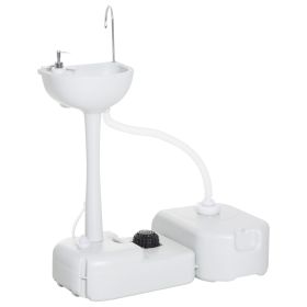 Portable Camping Sink, 4.5GAL Tank, 6.3GAL Recovery Tank, Handwashing Basin, Recycled Material, Outdoor Events, White