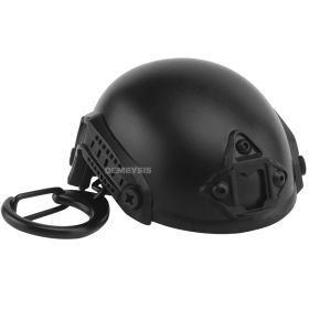 Creative Mini Helmet Keychain; Hiking Camping Bottle Opener; Creative Gift For Boys Girls Adults Schoolbag Wallet Car Key Decor (Color: black)