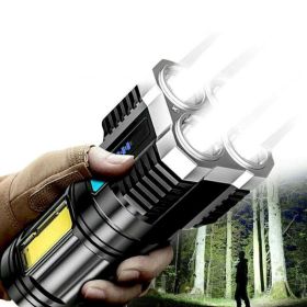 Portable Rechargeable LED Flashlight for Camping & Hiking (Type: Style C, Shell Color: Black)